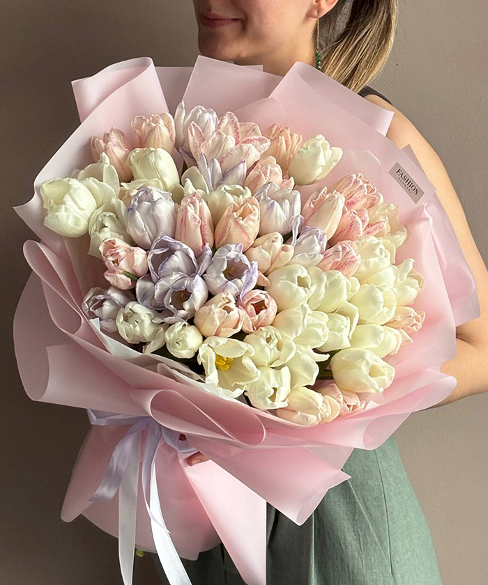 51 пудровый тюльпан Экстра №7853