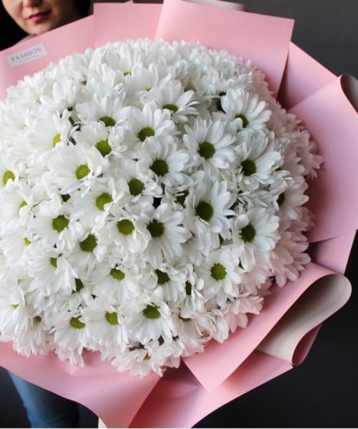 25 белых ромашковых хризантем Кеннеди №2972