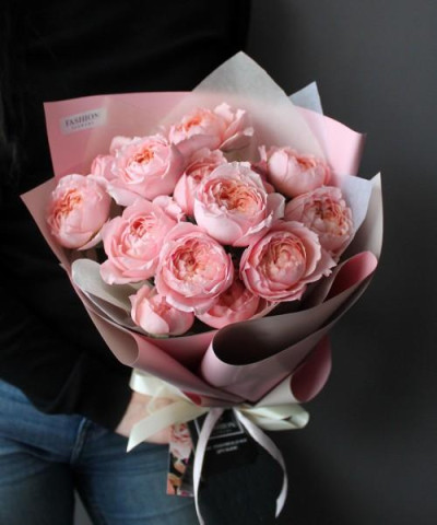 3 кустовые пионовидные розы Джульетта №3100