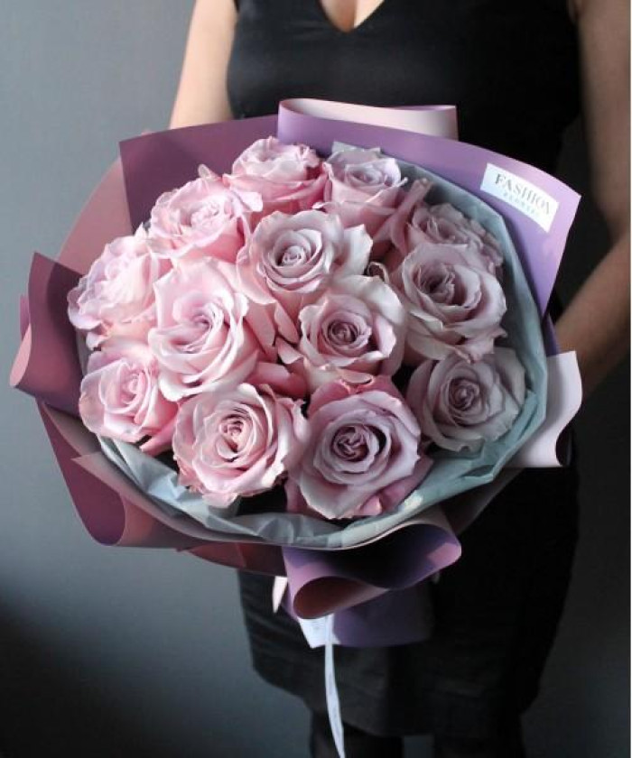 13 розовых роз №2929