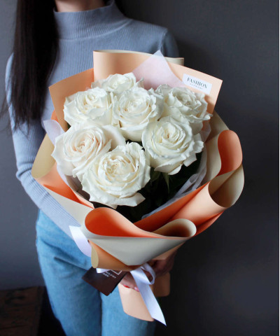 7 белых роз Плая Бланка №2170