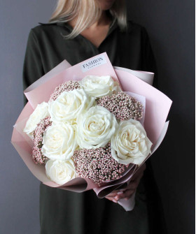 7 белых роз Плая Бланка №3135
