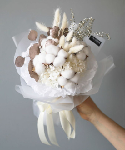 "Сноу вайт" Букет-сухоцвет №2354