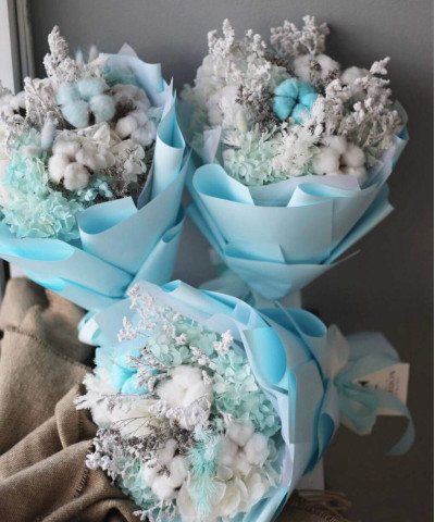 "Снежный иней" Букет-сухоцвет, 1шт. №2345