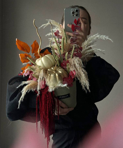 "Пряная осень" композиция из сухоцветов №5432