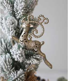 Елочное украшение "Олень в серебре",  12 см