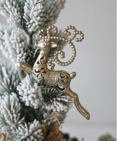 Елочное украшение "Олень в серебре",  12 см