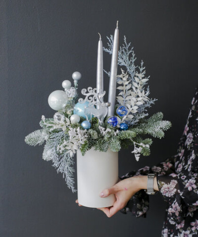 Подарочная композиция "Снежное царство", h50см