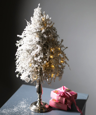 Ёль "Зимнее кружево" на подставке, 55см