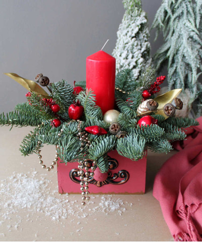 Интерьерная композиция "Рождественская", 24 см