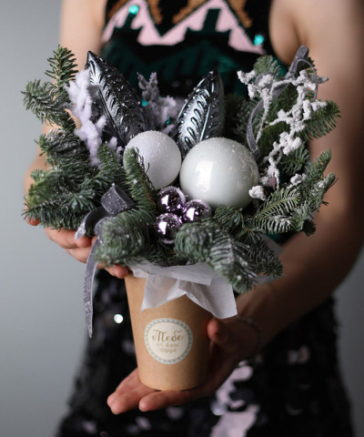 "Новогодний лес" в крафт-стакане