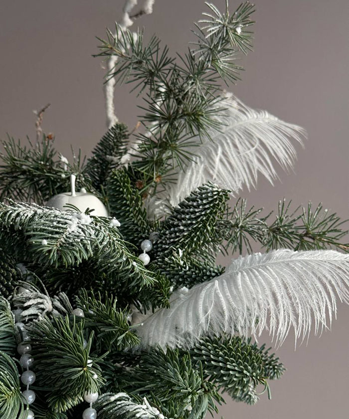 «Winter Form» интерьерная композиция из нобилиса в вазе-силуэт №8629