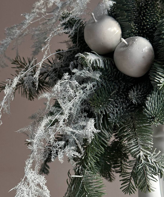 «Winter Form» интерьерная композиция из нобилиса в вазе-силуэт №8629