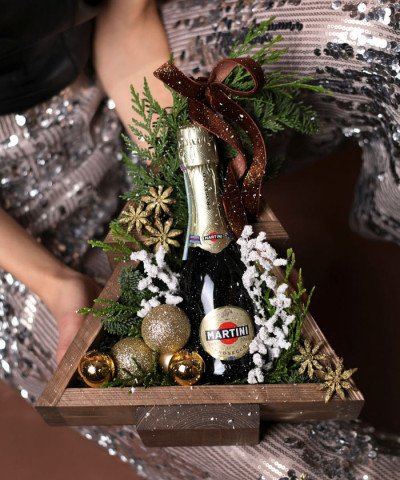 «December Mood» подарочный набор в деревянном ящике-ёлке №2362