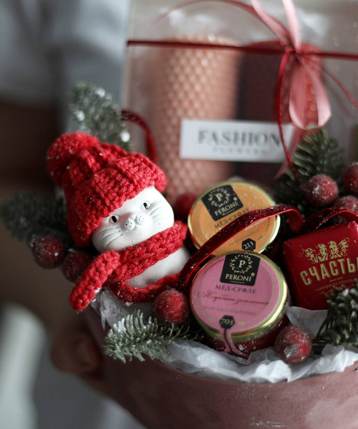 «Тёплое мур-мур» новогодний подарочный набор с конфетами 