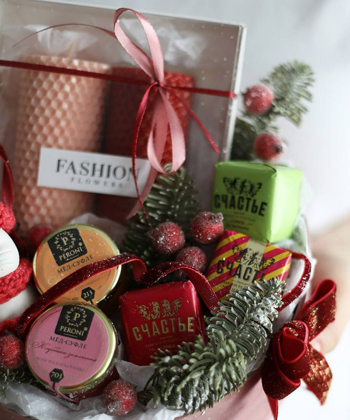 «Тёплое мур-мур» новогодний подарочный набор с конфетами 