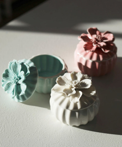 Шкатулка "Кувшинка" керамика, 7 см 