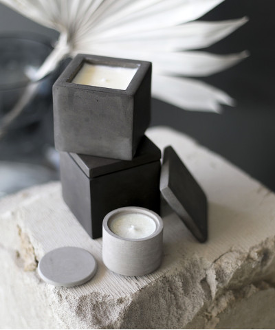 Арома-свеча куб бетон, d7x7х8 cm