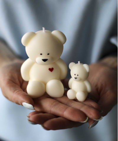 Свечи Тедди 2шт., h8см и 4.5см., цвет в ассортименте