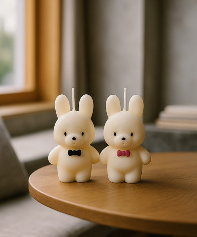 "парочка зайчики" свечи 2шт.