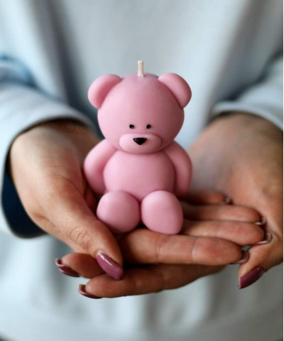 Тедди свеча медведь h8см., цвет в ассортименте