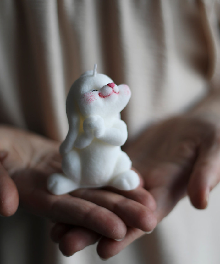 Зайчик милый, свеча h7.5см