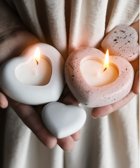 Свеча "Сердечко", 1шт., d9 см