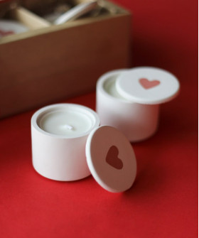 "Валентинка" свеча с сердечком, 1шт.