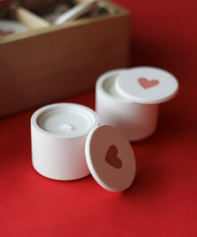 "Валентинка" свеча с сердечком, 1шт.
