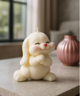 Зайчик милый, свеча h7.5см