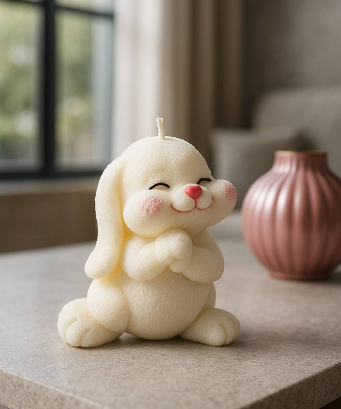 Зайчик милый, свеча h7.5см