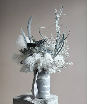 Сухоцветы в вазе "Северный туман"