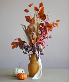 Сухоцветы в вазе "Танжерин", комплект №6893