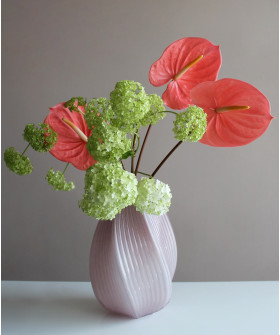 Ваза Aria пудра, стекло