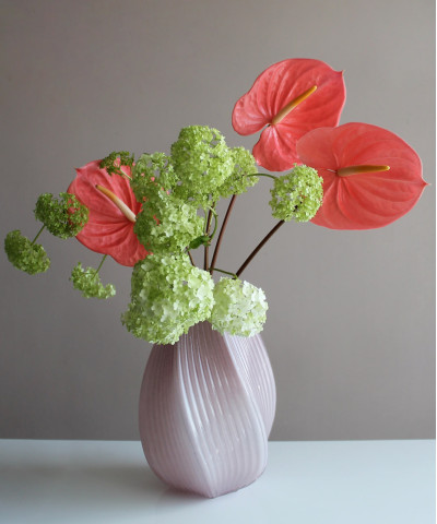 Ваза Aria пудра, стекло