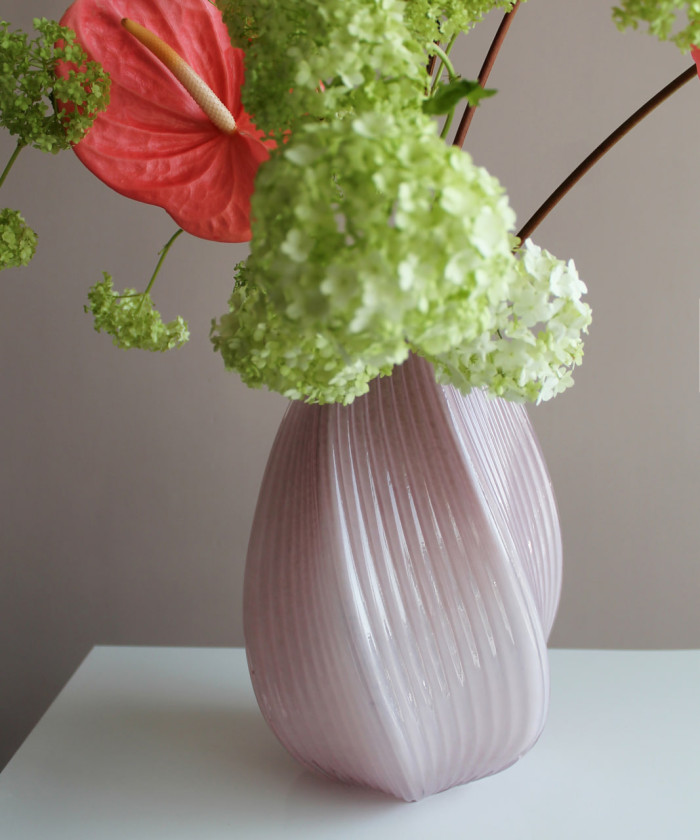 Ваза Aria пудра, стекло