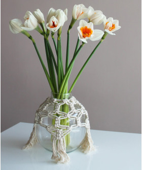 Ваза Бохо с элементом макраме, 17 см