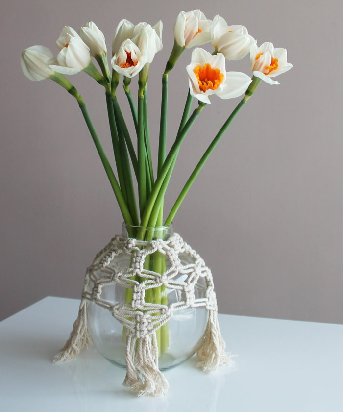 Ваза Бохо с элементом макраме, 17 см