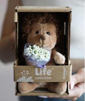 Ёжик-Колюнчик Маленькая радость, 15 см мягкая игрушка