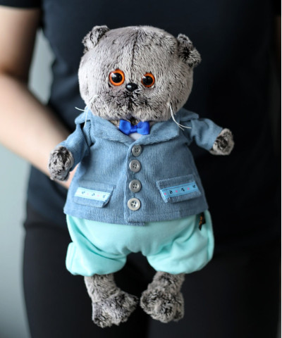 Кот Басик в голубом пиджаке, 22 см мягкая игрушка