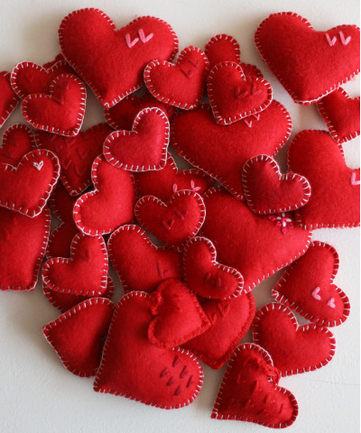 Сердечко, фетр, 1шт