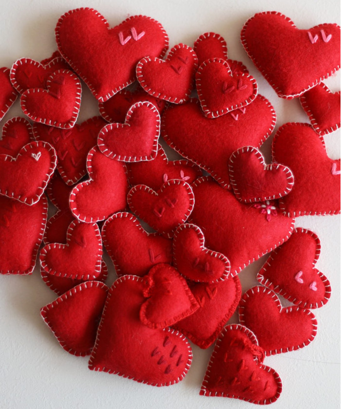 Сердечко, фетр, 1шт