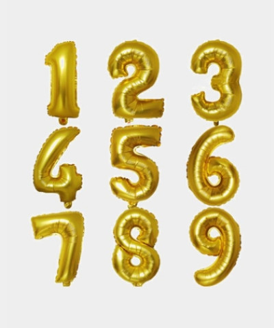 Шар фольга 40" Цифра, ЗОЛОТО