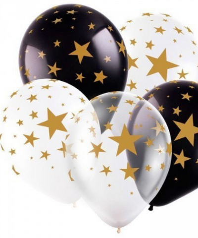 Шар 12" Звёзды микс латекс