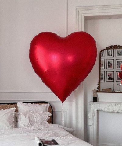 Шар фольга сердце 30" красный металл