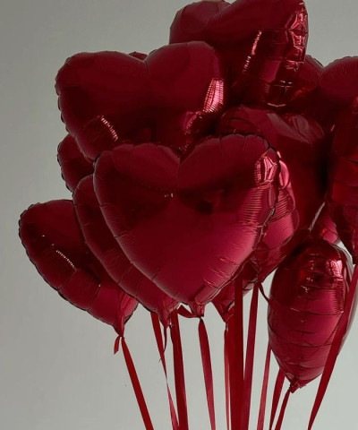 Шар фольга Сердце 18" Красный металл