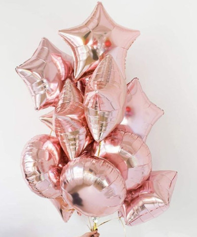 Шар фольга Звезда 18" розовое золото 