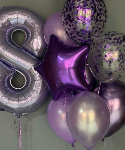 Шар фольга Звезда 18" фиолетовый сатин