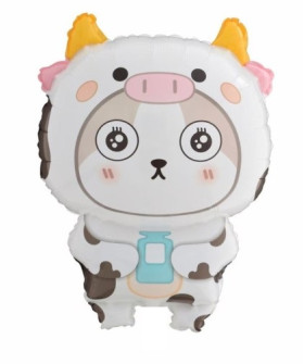 Шар фольга 28" Кошка в костюме коровы