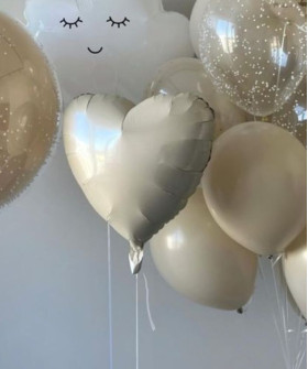 Шар фольга Сердце 18" крем сатин